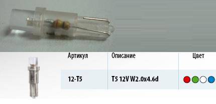 Лампа светодиод. 12V T5 без патрона 1 диод LED белая усеченная Упаковка 10шт (W1.2W) (МАЯК) (100) (Маякавто)