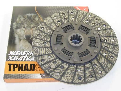 Диск сцепления /УАЗ дв.451/ 4-ступ. (под простую корз., широкое феродо) 90 л/с усиленный (ТРИАЛ)