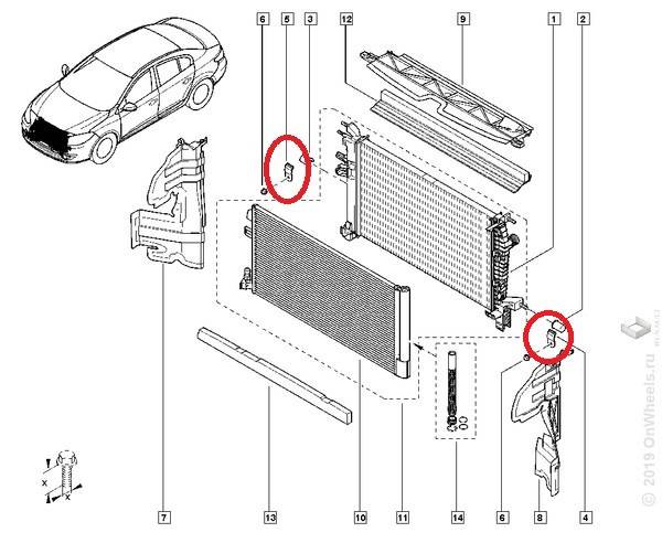Кронштейн радиатора Renault Fluence Megane III