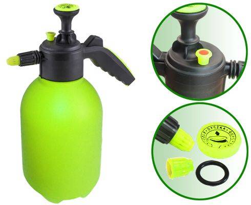 Распылитель-бутыль (опрыскиватель) для жидкостей 2л, зеленый (с клапаном сброса давления)
