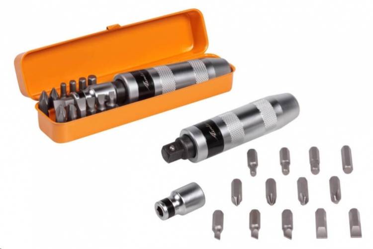 Отвертка ударная с битами-вставками 5/16 15 предметов (AT-IHS-01) (Airline)