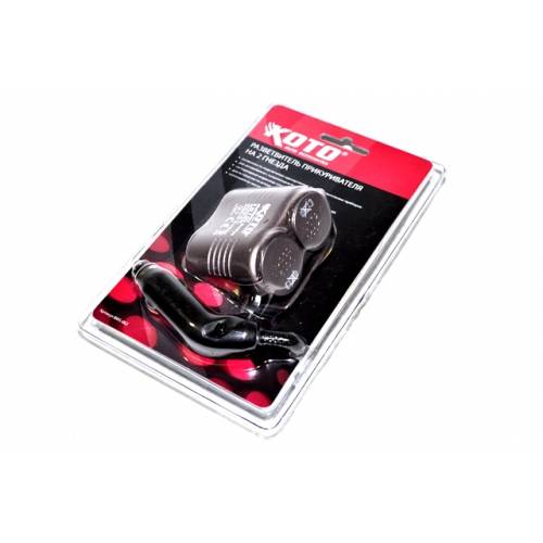 Разветвитель в гнездо прикуривателя на 2 гнезда Koto (12В)  BMS-002