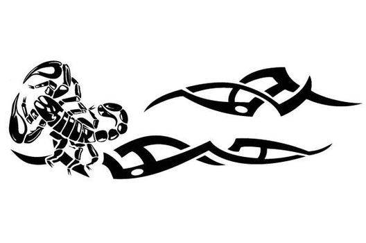 Наклейка Скорпион №2 двухсторонняя черная, к-т на две стороны (40х32см) (Россия)