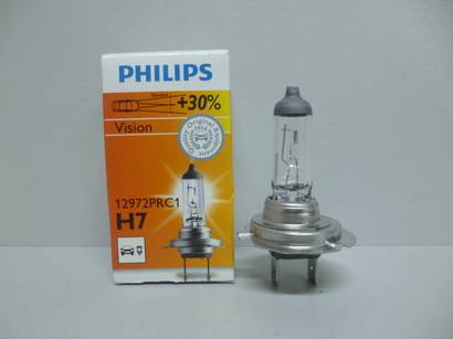 Лампа галоген 12V h7 55W PX26d Philips Vision +30% яркости 12972PRc1