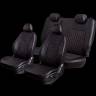 Чехлы на сиденье Geely Emgrand X7-1 с 01.2019г. 2-ой рест. 60/40+подлок. 2П-1Г Турин Ромб Экокожа черная/красная нить (р