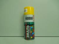 Краска-спрей (эмаль) универсальная желтая 520мл аэрозоль (Kudo)