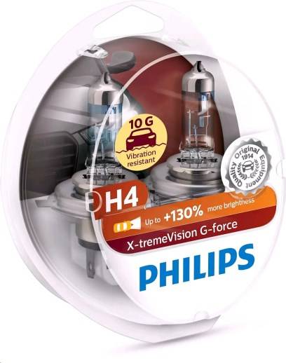 Лампа PHILIPS H4-12-55 +130% X-TREME VISION G-FORCE набор 2шт
