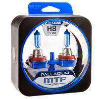 Лампа автомобильная MTF H8 12V 35W Palladium 5500K 2шт