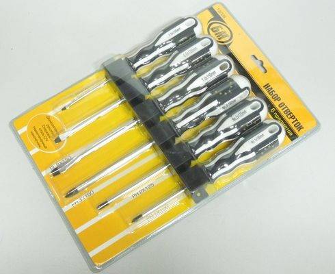 Набор отверток 6пр. (PH1x100, PH2x125, PH3x150, SL3x100, SL6x125, SL8x150) (БМ)