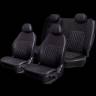 Чехлы на сиденье Hyundai Creta-2 с 03.2020г. 60/40+подлок. 2Г Турин Ромб Экокожа черная/серая нить (разд.зад.спинка)