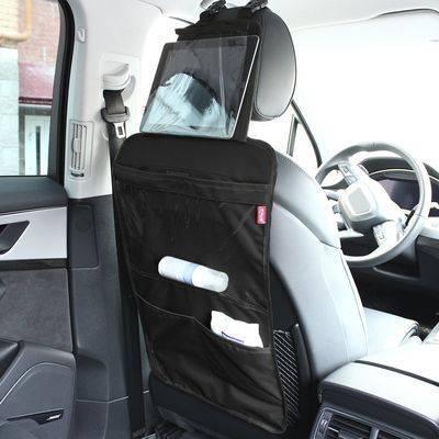 Органайзер на спинку сиденья с креплением для планшета (оксфорд 600, черный) (Tplus)