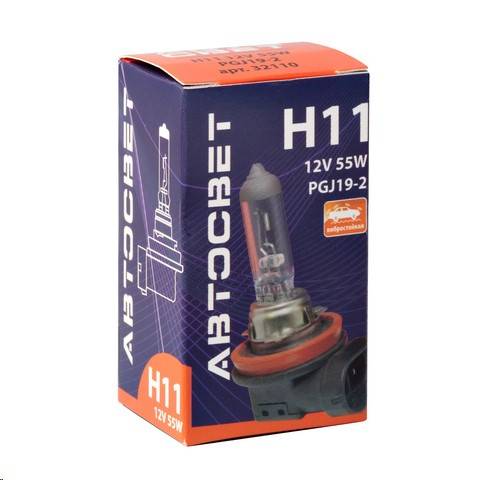 Лампа АвтоСвет H11-12-55 (PGJ19-2) (10/100)