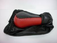 Ручка КПП ВАЗ 2108-99 кожа с чехлом, красная (Azard)