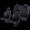 Чехлы на сиденье Kia Rio 3 UB хетчбэк 08.2011-09.2017г. 60/40 2Г Турин Ромб Экокожа черная/черная нить (разд.зад.спинка)