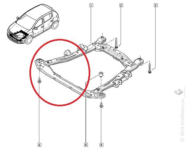 Подрамник Renault Sandero Stepway 2 с 2018 г.