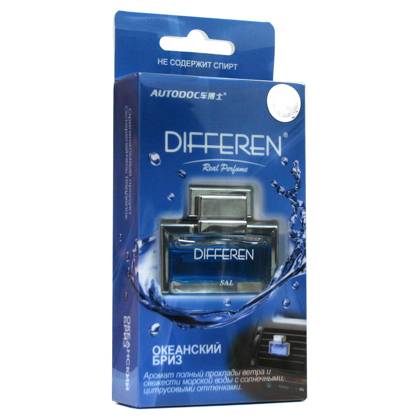 Освежитель (ароматизатор) на дефлектор жидкий DIFFEREN "Океанский бриз" (11мл.) (VAD)