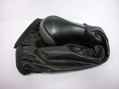 Ручка КПП ВАЗ 2108-99 кожа с чехлом, серая (Azard)