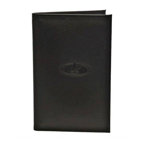 Бумажник автоводителя кожа Lada с тиснением,черный, в коробке