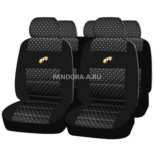 Универсальные автомобильные чехлы Apachi AP-1105BK/COMB черный-точка (жаккард)