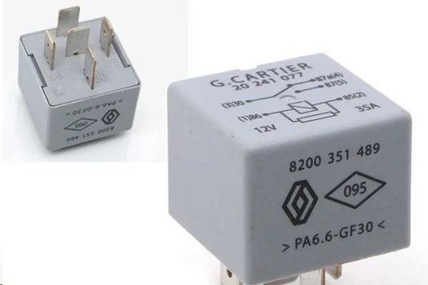 Реле  Renault Logan Largus X-Ray Vesta 35A /5 конт./ (серое)