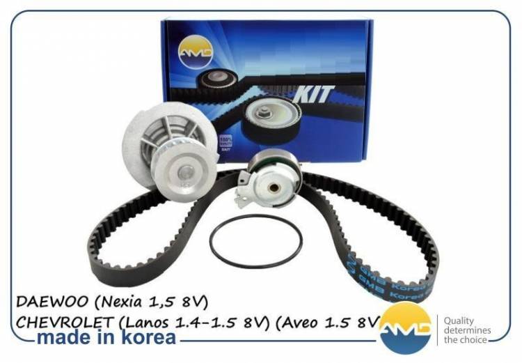 Комплект ГРМ Daewoo Nexia 8 кл. (ремень ГРМ +ролик+помпа) (AMD)