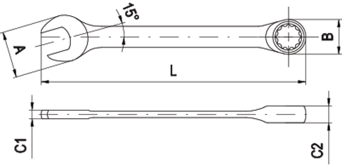 Ключ комбинированный 515008 трещеточный 8мм (Дело Техники)