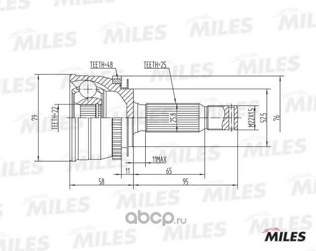 ШРУС Hyundai Getz наруж. 1.3-1.6 с ABS