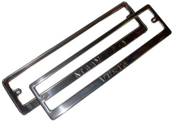 Рамка под номер нержавейка Vesta штамп из 2шт (Dollex)