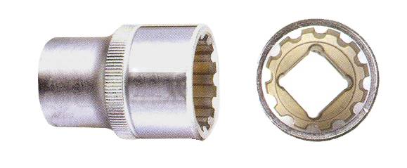 HI3822SP Головка 3/8" 22 мм  SPLINE (7/8")