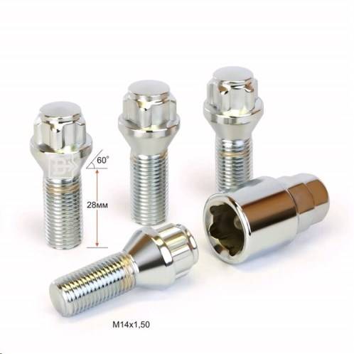 Секретка болт колеса M14 х 1,5 конус L=28мм (4+1) (Вектор) Секретка болт колеса M14 х 1,5 конус L=28мм (4+1) (Вектор)