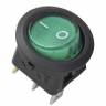 Клавиша ON-OFF 12V 20A 3 конт. зеленая с подсветкой, круглая (Nord Yada)