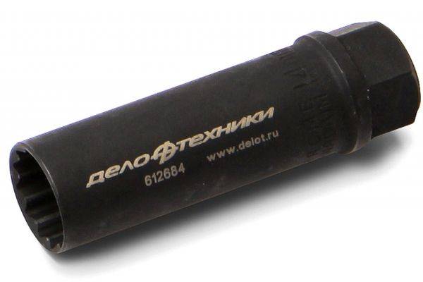 Головка свечная 3/8" 12-гран. 14мм тонкостенная, с магнитом (Дело Техники)