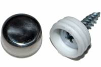 Болты - катафоты номера саморез с заглушкой-колпачком хром из 4 шт (Dollex) Болты - катафоты номера саморез с заглушкой-колпачком хром из 4 шт (Dollex)