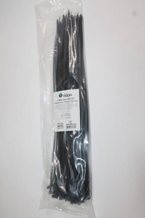 Хомут-стяжка 3.6*370 мм. черная (в 1 уп. 100 шт.!) (Nord Yada)