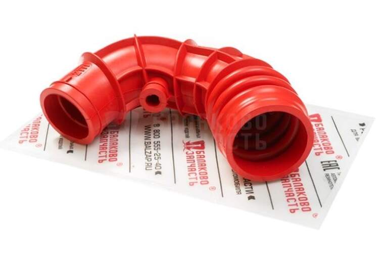 Патрубок фильтра воздушного (гофра) для ВАЗ 2108-14, 2111 8кл. каучуковый красный серия Голд