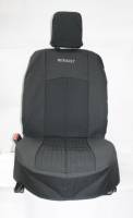 Чехлы на сиденье /Renault Logan/ 2004-2013г. Жаккард черный (цельн. зад. спинка) (TREND NEW)