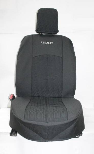 Чехлы на сиденье /Renault Logan/ 2004-2013г. Жаккард черный (цельн. зад. спинка) (TREND NEW)