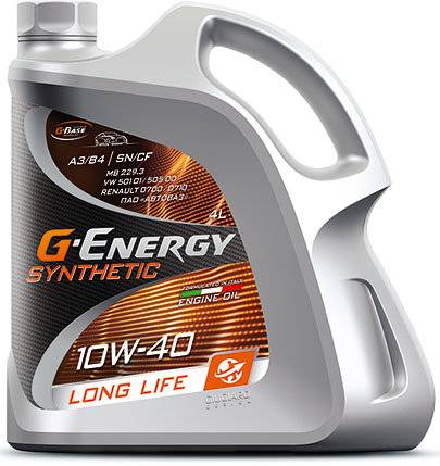 Моторное масло G-Energy Synthetic Long Life 10W-40 4л. SN/CF (синтетика)