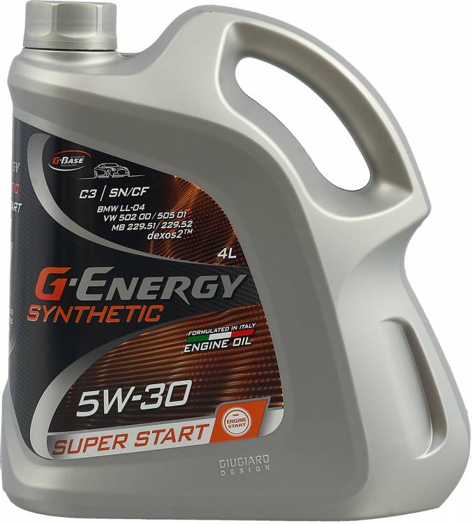 Моторное масло G-Energy Synthetic Super Start 5W-30 4л. SN/CF (синтетика)