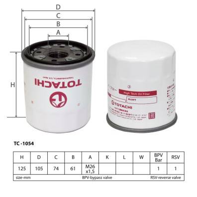 Фильтр масляный Mitsubishi Pajero (KH4W) 08-14, L200 96-05, L300 87-98, L400 95-01 (Totachi)