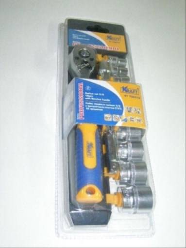 Набор головок 12 предм. (3/8) с трещеткой (KRAFT)