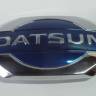 Эмблема "Datsun" 16х9см синяя/черная+хром 4 ножки