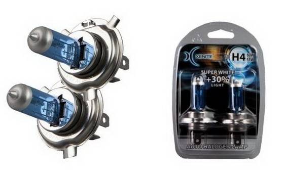 Лампа Xenite H4-12-60/55 +30% Super White 4000K блистер 2шт