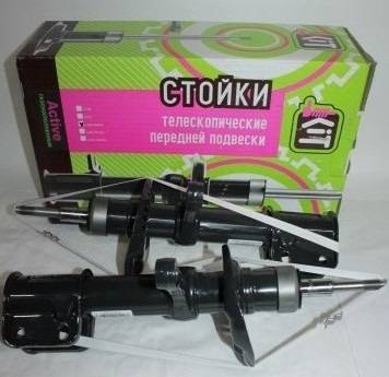 Стойка /1119/ передняя лев.+прав. газов. (под бочкообразную пружину) KIT Active (АСОМИ)