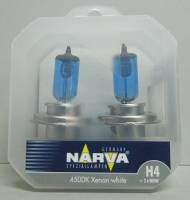 Лампа NARVA H4-12-100/90 +30% RANGE POWER WHITE 4500К (набор 2шт H4 + 2шт W5W)