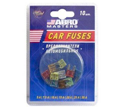 Предохранитель флажк. MINI набор №7 из 10шт. (5А,7.5А,10А,15А,20А, 25А, 30А) в блист. (ABRO)