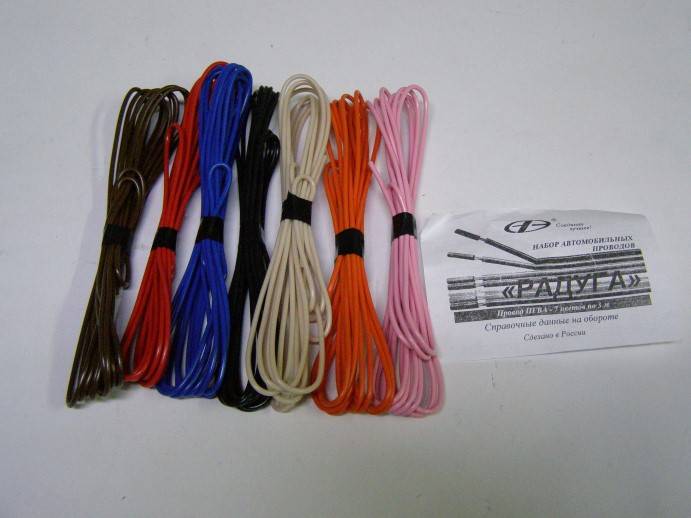 Набор проводов "Радуга" (пгва0,50мм кв., 7цветов, по 3м) (АНТЕЙ-К)