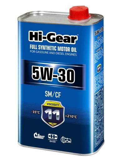 Масло моторное Hi-Gear 5W30 SM/CF (1л.) синт. бенз., диз.