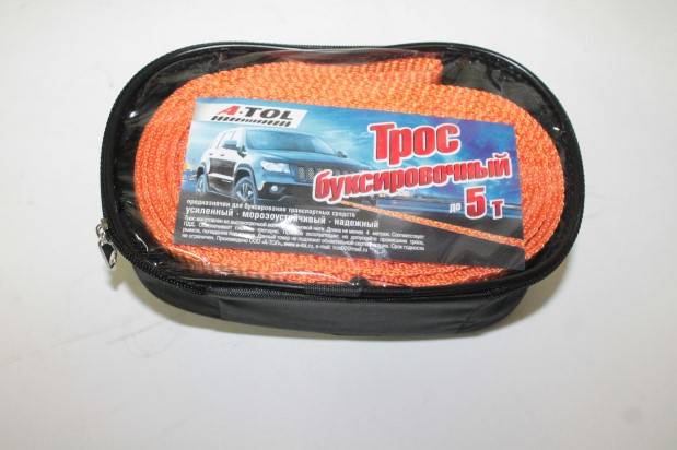 Трос буксир. лента 5т 4,5м петли сумка на молнии (A-TOL)