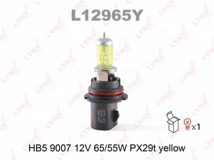 Лампа HB5 12V 65/55W (9007) YELLOW (желтая) (Lynx) Лампа HB5 12V 65/55W (9007) YELLOW (желтая) (Lynx)